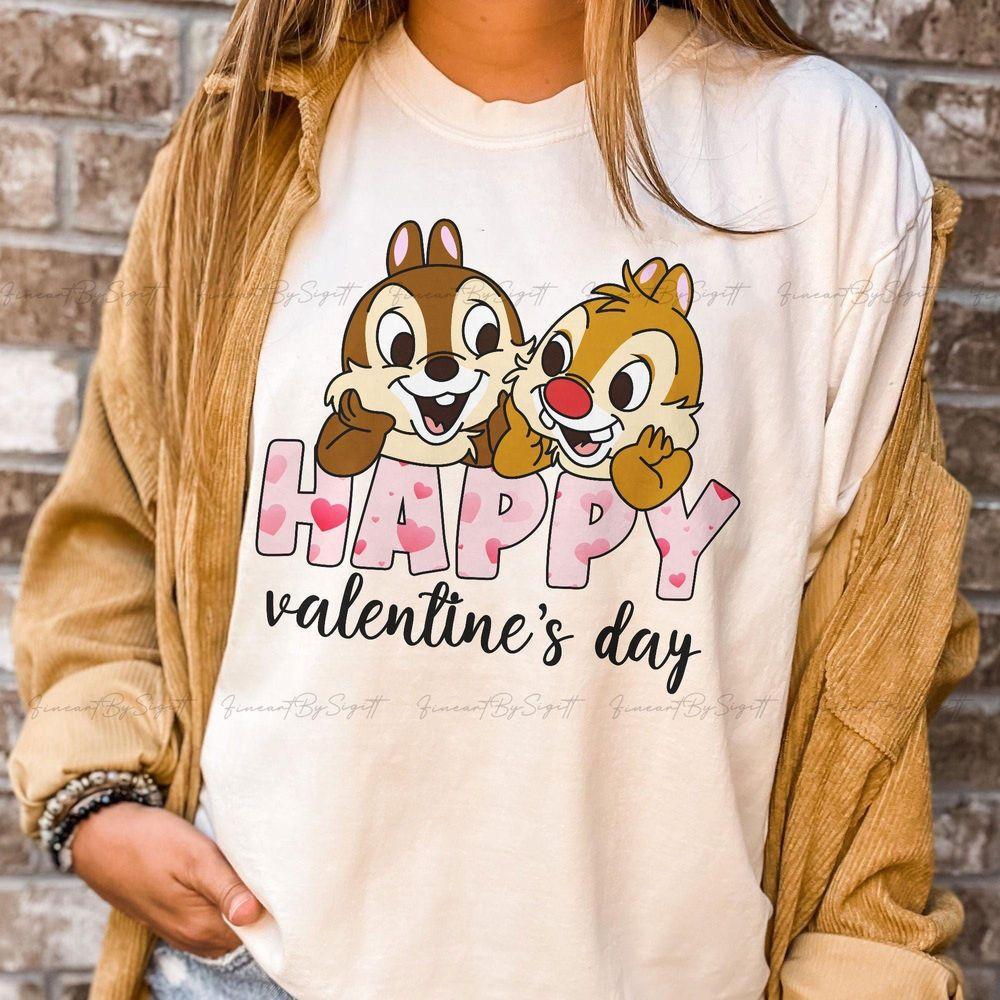 Chip And Dale Valentine Day Shirt Disney Valentines Day Shirt Disneyland Trip Shirt Chip And Dale Fun Gift Valentine's Day Gift Limited Edition Tshirt